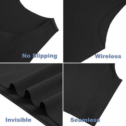 Women Sport Bra Comfort Wireless Seamless Yoga Bra Crew Neck Tank Top Compression Binder Bra Exercise Athletic Bras