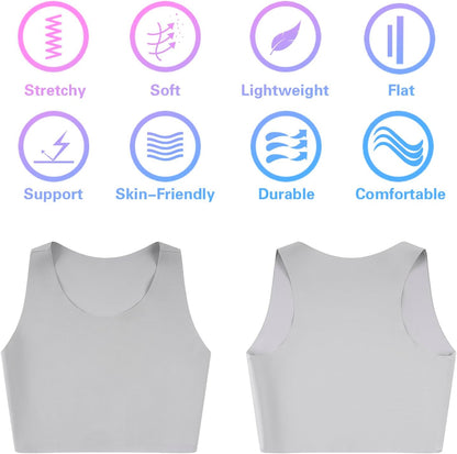 Women Sport Bra Comfort Wireless Seamless Yoga Bra Crew Neck Tank Top Compression Binder Bra Exercise Athletic Bras