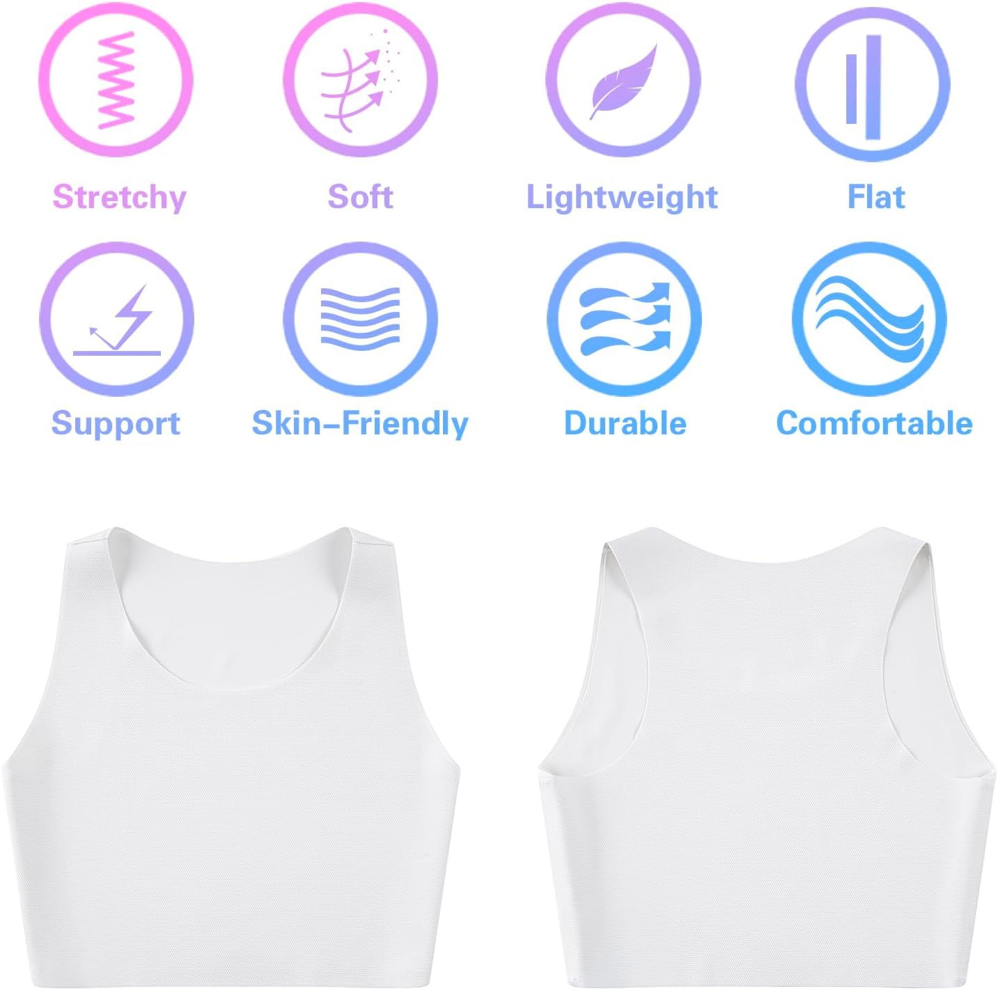 Women Sport Bra Comfort Wireless Seamless Yoga Bra Crew Neck Tank Top Compression Binder Bra Exercise Athletic Bras