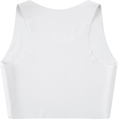 Women Sport Bra Comfort Wireless Seamless Yoga Bra Crew Neck Tank Top Compression Binder Bra Exercise Athletic Bras