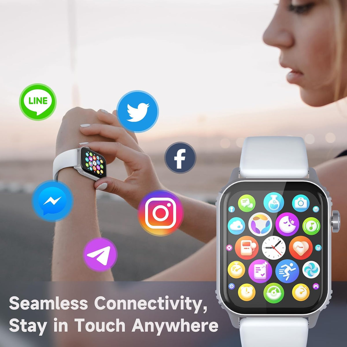 Smart Watch for Men, 120 Sports Modes Smartwatch with 1.83" HD, Alexa Built-in, Heart Rate/Sleep Monitor, IP67 Waterproof, Bluetooth Call & Music Control Fitness Watch for iPhone/Android (Black)