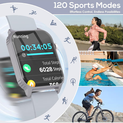 Smart Watch for Men, 120 Sports Modes Smartwatch with 1.83" HD, Alexa Built-in, Heart Rate/Sleep Monitor, IP67 Waterproof, Bluetooth Call & Music Control Fitness Watch for iPhone/Android (Black)