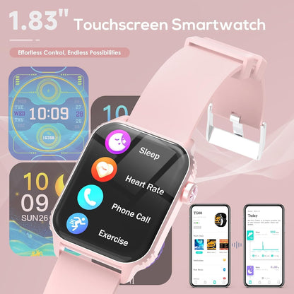 Smart Watch for Men, 120 Sports Modes Smartwatch with 1.83" HD, Alexa Built-in, Heart Rate/Sleep Monitor, IP67 Waterproof, Bluetooth Call & Music Control Fitness Watch for iPhone/Android (Black)