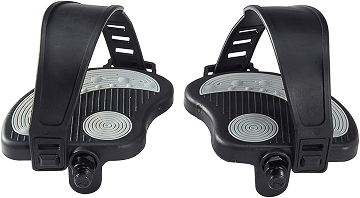 Exercise Bike Pedals with Straps for Peloton Bike, Spin Cycling Bike, Indoor Exercycle Bike, Stationary Recumbent Bicycle Replacement Parts