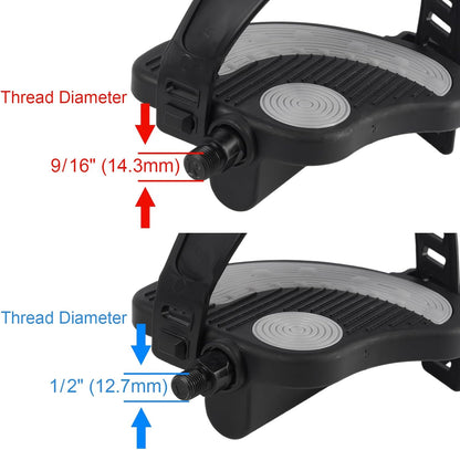 Exercise Bike Pedals with Straps for Peloton Bike, Spin Cycling Bike, Indoor Exercycle Bike, Stationary Recumbent Bicycle Replacement Parts