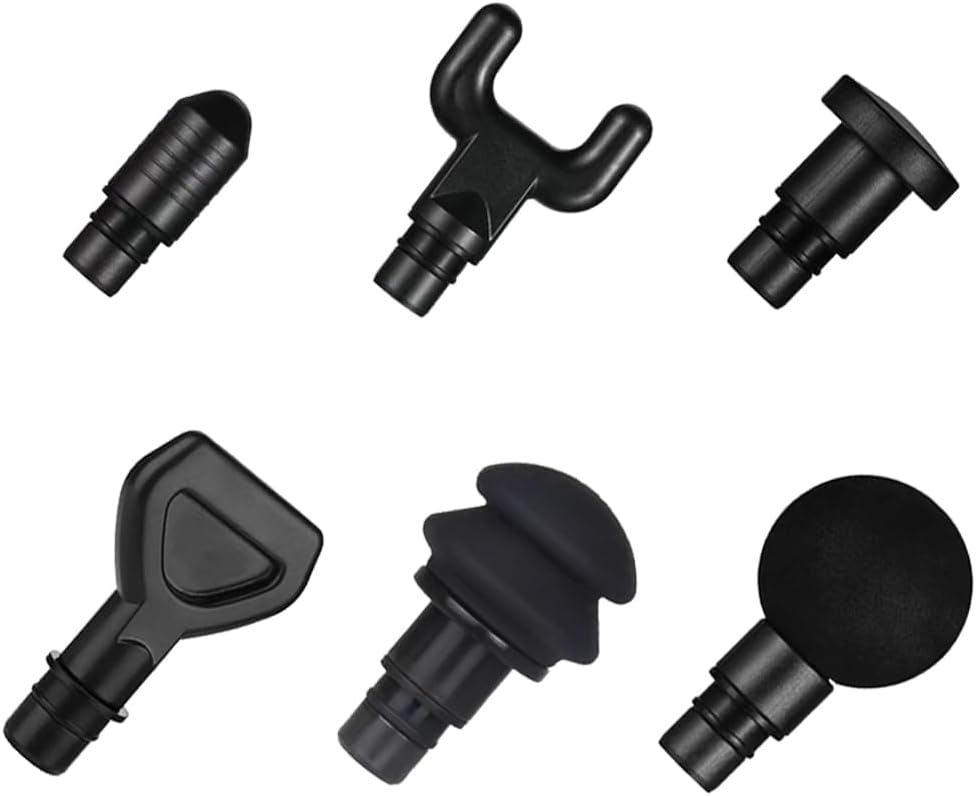 6 Pack Replaceable Massage Gun Heads, Muscle Massager Gun Accessories in Assorted Functions, Massage Head Outer Dia.18.6 mm (0.73 in), NOT Universal for All Massage Gun
