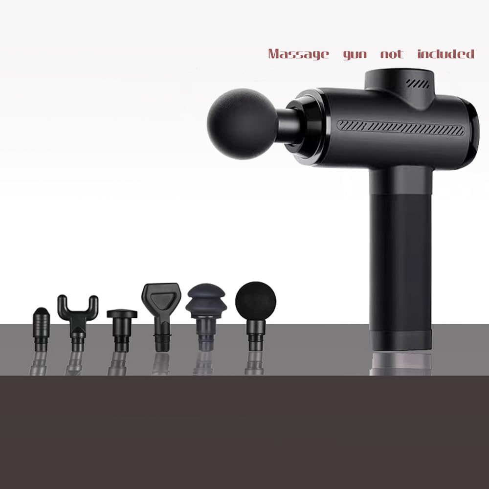 6 Pack Replaceable Massage Gun Heads, Muscle Massager Gun Accessories in Assorted Functions, Massage Head Outer Dia.18.6 mm (0.73 in), NOT Universal for All Massage Gun
