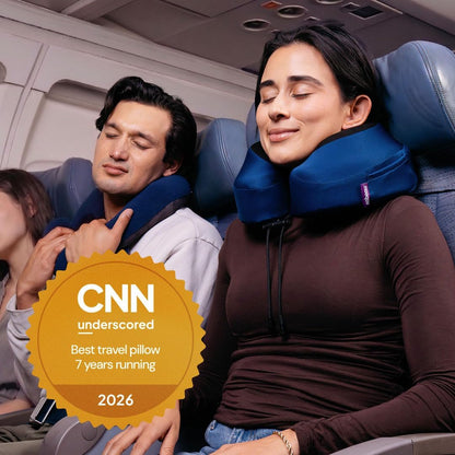 Evolution S3 Travel Pillow - Memory Foam Neck Pillow for Airplane and Long Flights with Seat Straps for Head and Neck Support, 360 Degree Support (Steel Grey)