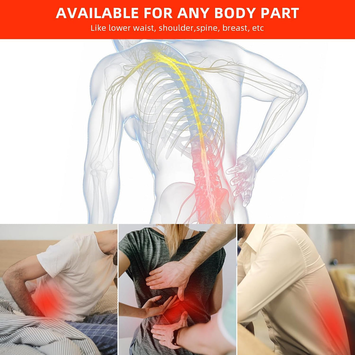 Red Light Therapy Pad for Body Back Knee Shoulder Hands Feet 660nm 850nm Home Use 3 Chips in 1 Infrared Wrap Belt Gift for Women Men (Corded)