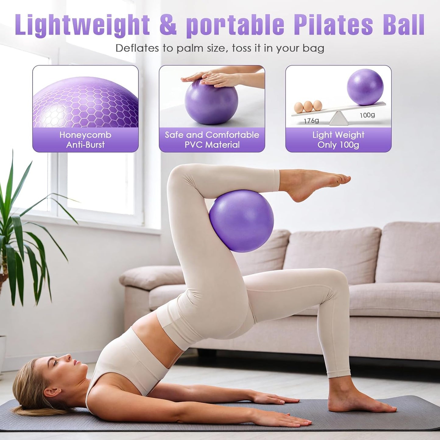Pilates Kit, Pilates Equipment for Home Workouts, Home Pilates Essentials Kit for Women with Pilates Ring and Ball Set, Socks, Ankle Resistance Bands with Cuffs, Resistance Band and Massage Ball