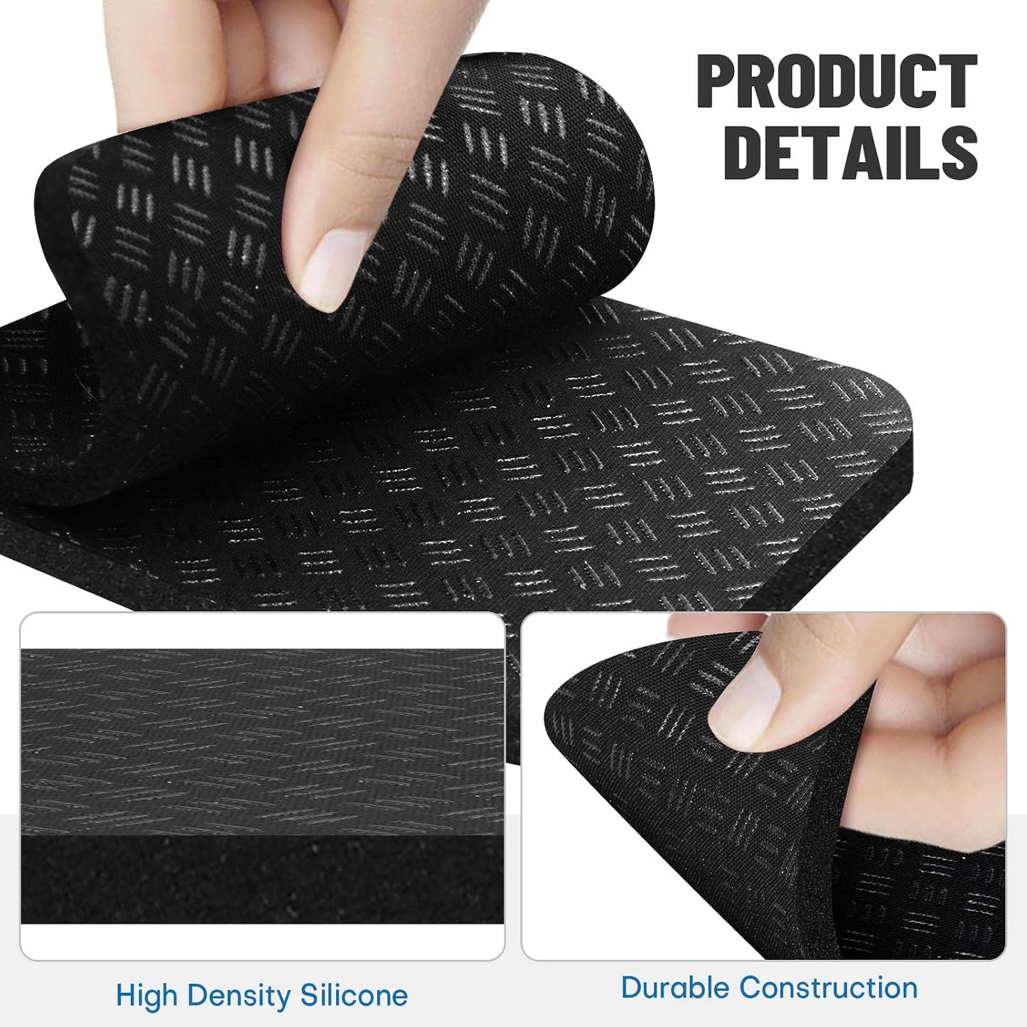 Treadmill Mat Pads 4PCS- Double-Sided Non-Slip - Anti Vibration Mat for Treadmill, Walking Pad, Exercise Bike - Hardwood Floors Protection