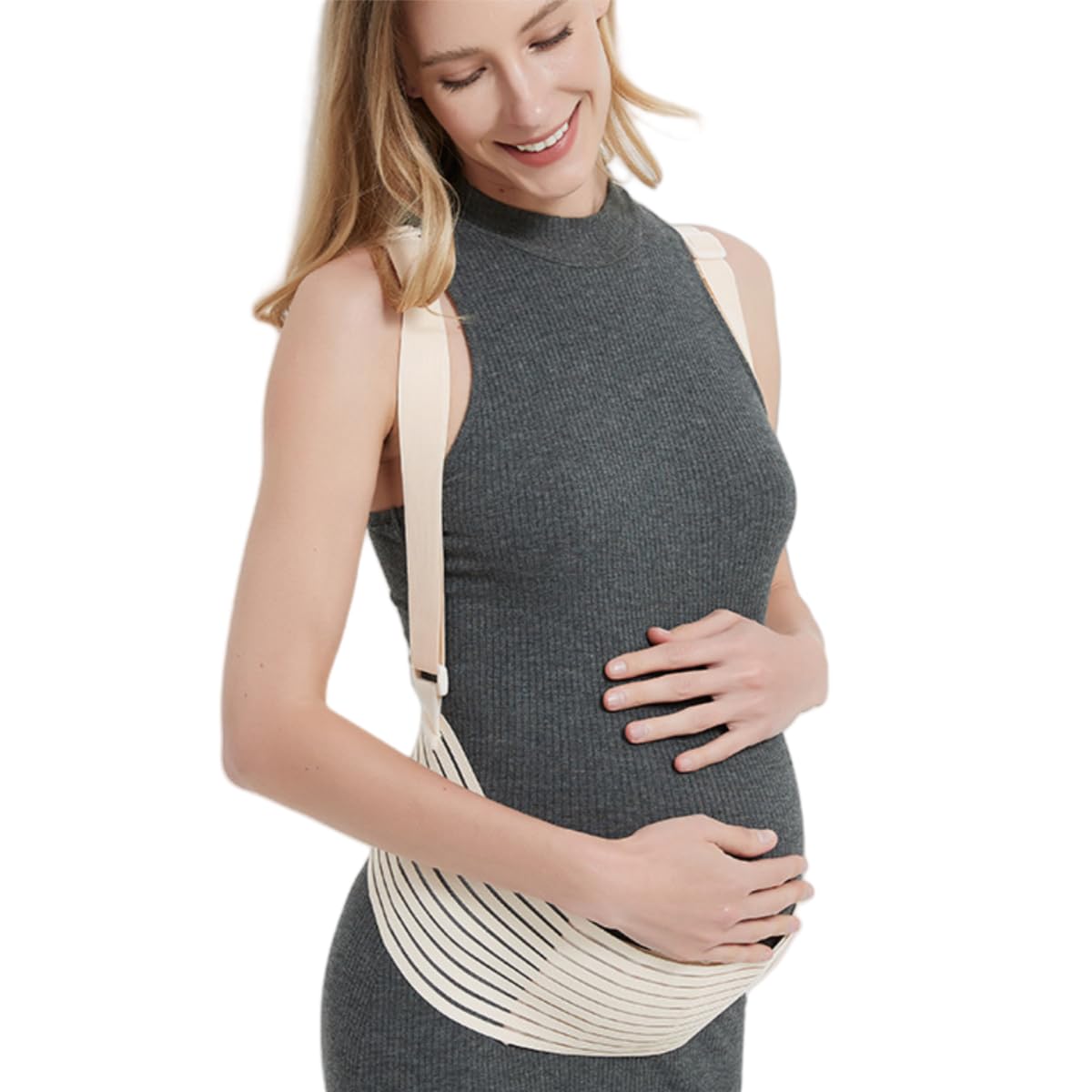 Pregnancy Support Abdominal Band Maternity Belly Belt Brace Adjustable Pregnant Women Pelvic Back Waist Shoulder Support Strap Breathable Elastic Pregnancy Support Care Belly Band