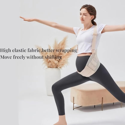 Pregnancy Support Abdominal Band Maternity Belly Belt Brace Adjustable Pregnant Women Pelvic Back Waist Shoulder Support Strap Breathable Elastic Pregnancy Support Care Belly Band