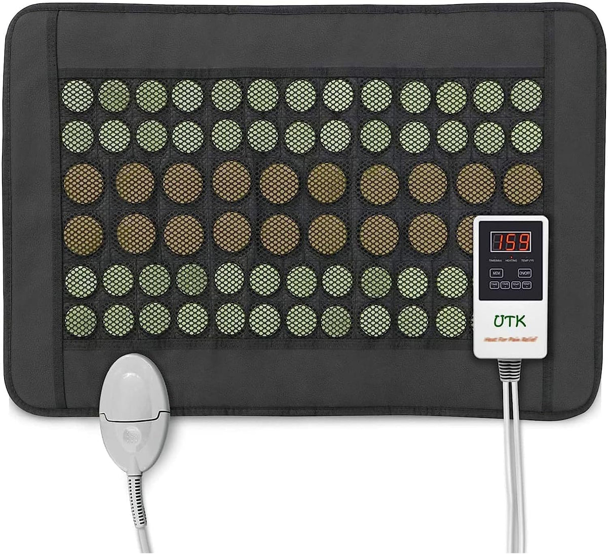 Far Infrared Heating Pad for Back, Natural Jade & Tourmaline, 23.5x16"
