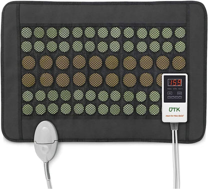 Far Infrared Heating Pad for Back, Natural Jade & Tourmaline, 23.5x16"