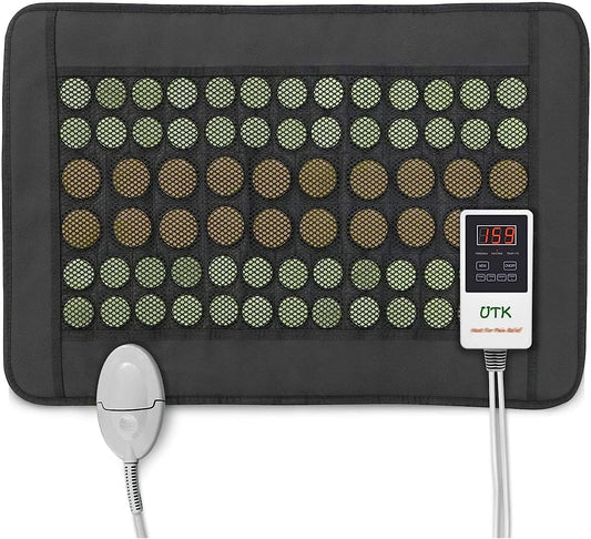 Far Infrared Heating Pad for Back, Natural Jade & Tourmaline, 23.5x16"