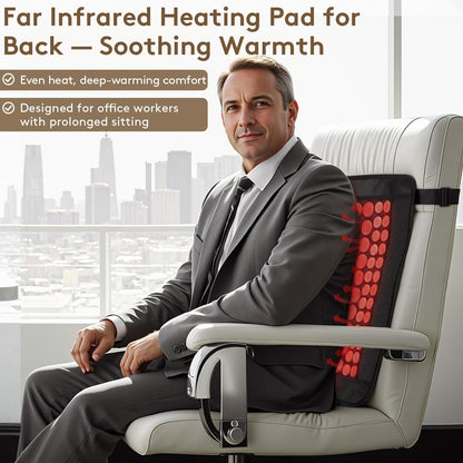 Far Infrared Heating Pad for Back, Natural Jade & Tourmaline, 23.5x16"