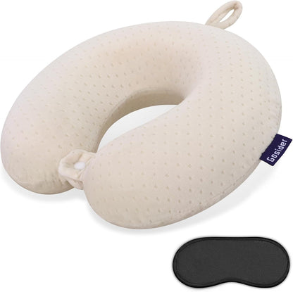 Neck Pillows for Sleeping, Memory Foam Travel Pillow, Pink