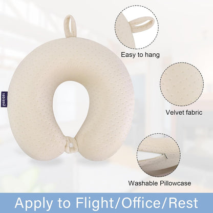 Neck Pillows for Sleeping, Memory Foam Travel Pillow, Pink