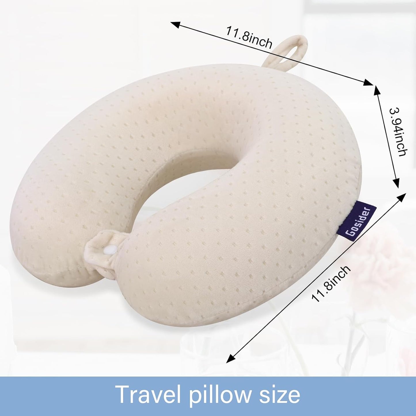 Neck Pillows for Sleeping, Memory Foam Travel Pillow, Pink