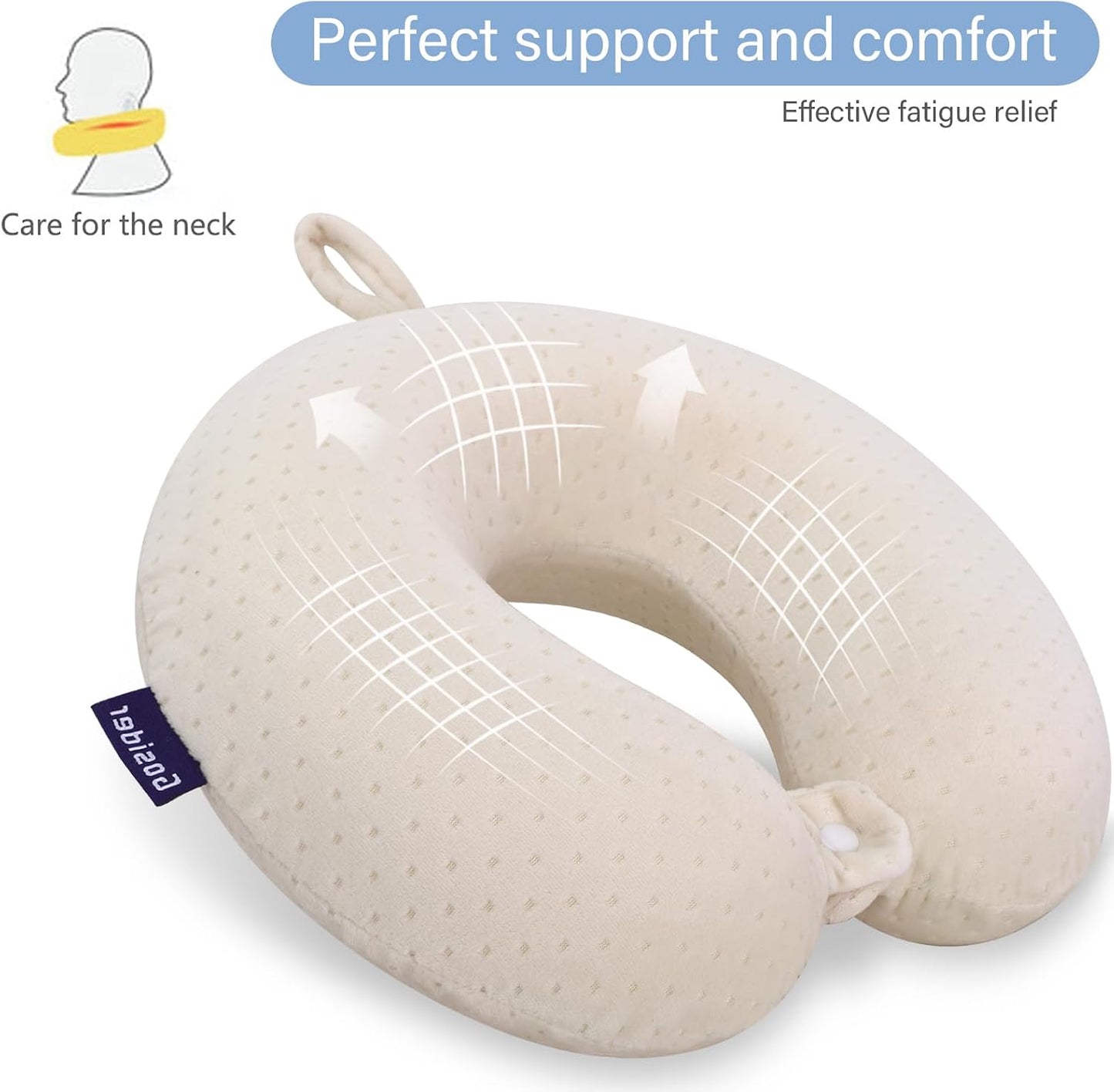 Neck Pillows for Sleeping, Memory Foam Travel Pillow, Pink