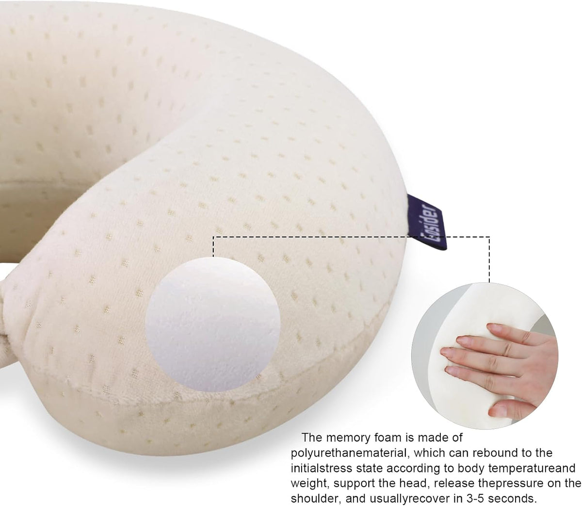 Neck Pillows for Sleeping, Memory Foam Travel Pillow, Pink