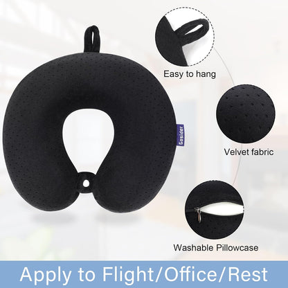 Neck Pillows for Sleeping, Memory Foam Travel Pillow, Pink