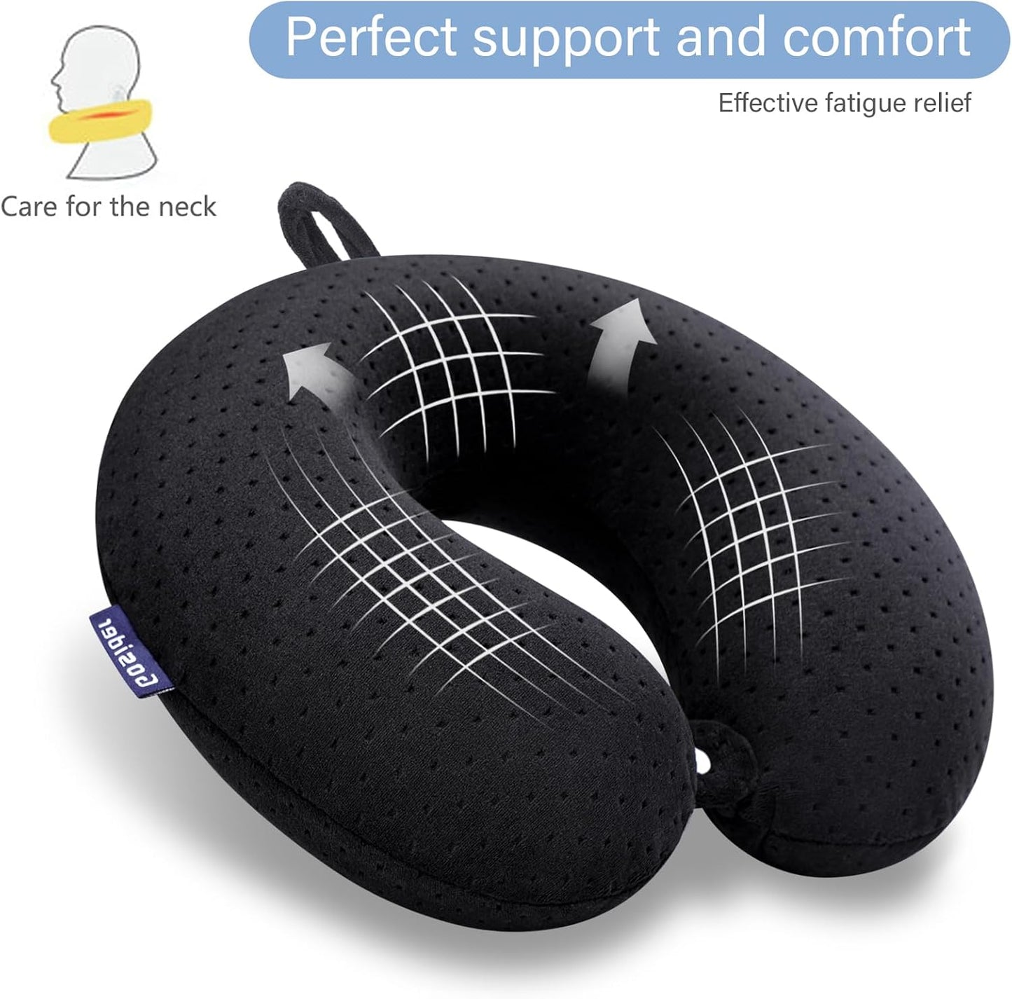 Neck Pillows for Sleeping, Memory Foam Travel Pillow, Pink