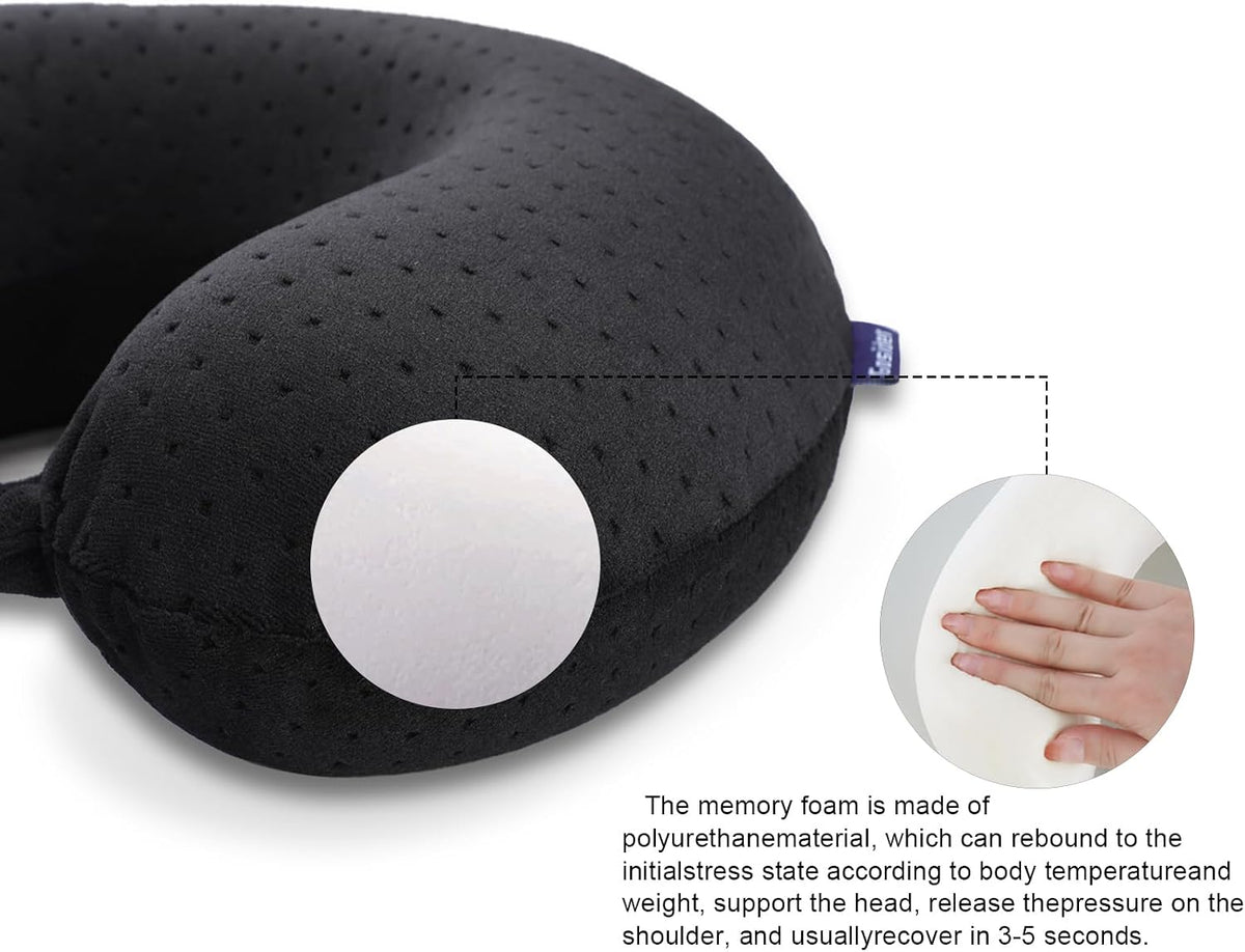 Neck Pillows for Sleeping, Memory Foam Travel Pillow, Pink