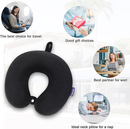 Neck Pillows for Sleeping, Memory Foam Travel Pillow, Pink