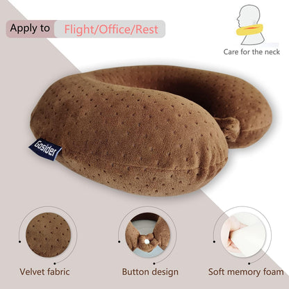 Neck Pillows for Sleeping, Memory Foam Travel Pillow, Pink