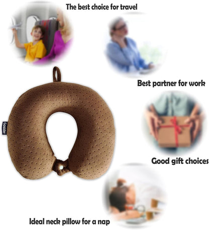 Neck Pillows for Sleeping, Memory Foam Travel Pillow, Pink