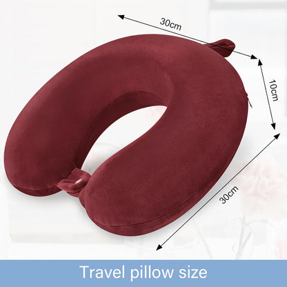 Neck Pillows for Sleeping, Memory Foam Travel Pillow, Pink
