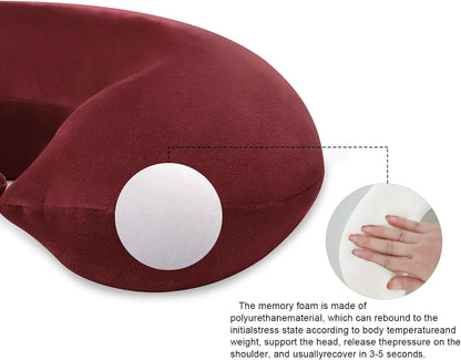 Neck Pillows for Sleeping, Memory Foam Travel Pillow, Pink