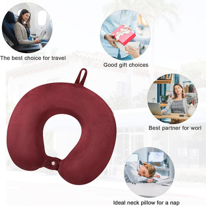 Neck Pillows for Sleeping, Memory Foam Travel Pillow, Pink