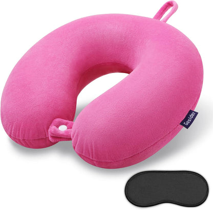Neck Pillows for Sleeping, Memory Foam Travel Pillow, Pink