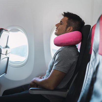 Neck Pillows for Sleeping, Memory Foam Travel Pillow, Pink