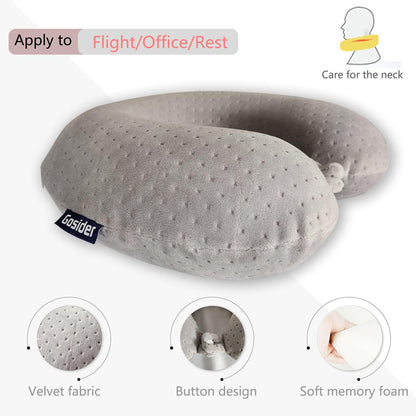 Neck Pillows for Sleeping, Memory Foam Travel Pillow, Pink
