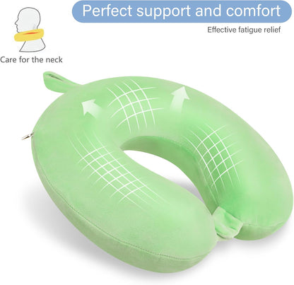 Neck Pillows for Sleeping, Memory Foam Travel Pillow, Pink