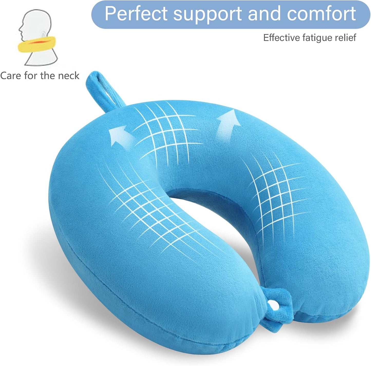 Neck Pillows for Sleeping, Memory Foam Travel Pillow, Pink