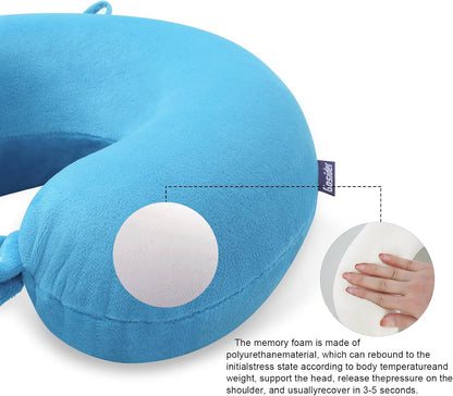 Neck Pillows for Sleeping, Memory Foam Travel Pillow, Pink