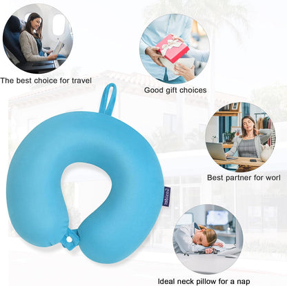 Neck Pillows for Sleeping, Memory Foam Travel Pillow, Pink