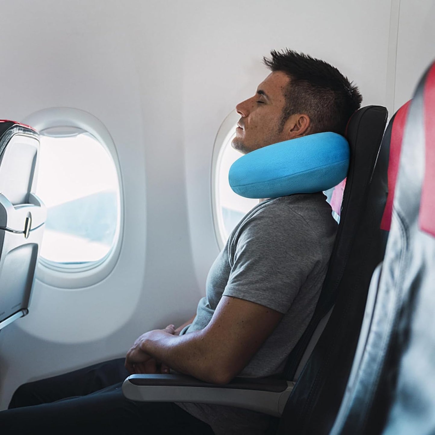 Neck Pillows for Sleeping, Memory Foam Travel Pillow, Pink