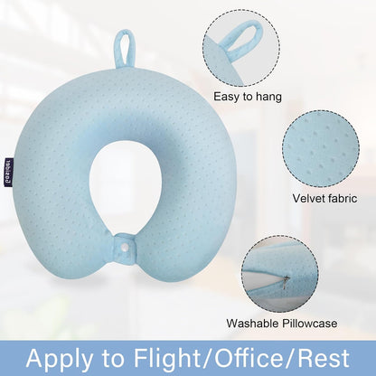 Neck Pillows for Sleeping, Memory Foam Travel Pillow, Pink