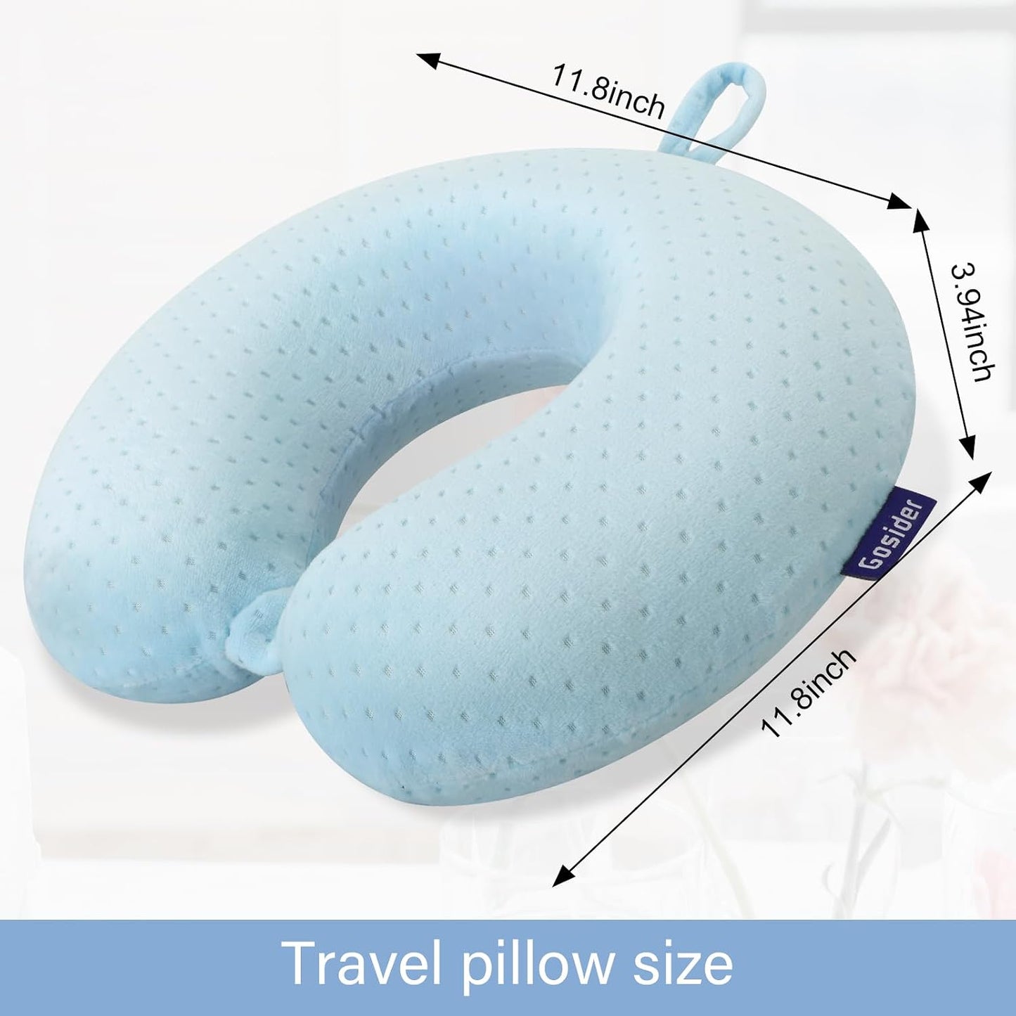 Neck Pillows for Sleeping, Memory Foam Travel Pillow, Pink