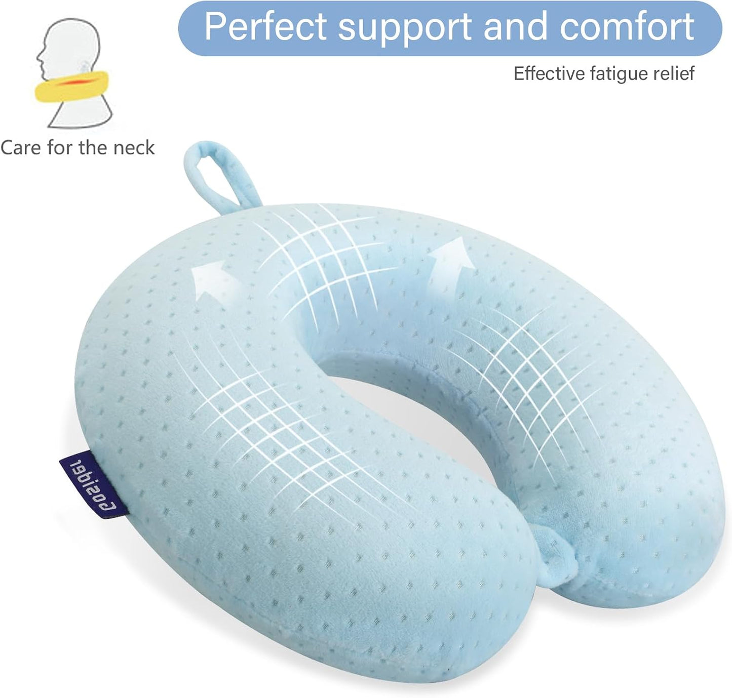 Neck Pillows for Sleeping, Memory Foam Travel Pillow, Pink