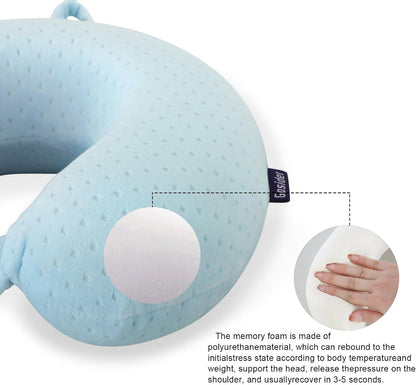 Neck Pillows for Sleeping, Memory Foam Travel Pillow, Pink