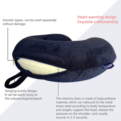 Neck Pillows for Sleeping, Memory Foam Travel Pillow, Pink