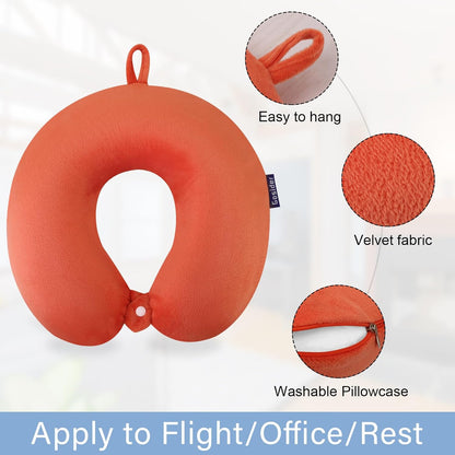 Neck Pillows for Sleeping, Memory Foam Travel Pillow, Pink