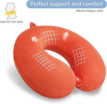 Neck Pillows for Sleeping, Memory Foam Travel Pillow, Pink